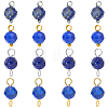 16Pcs 4 Styles September Birthstone Natural Lapis Lazuli Pendant and Connector Charms PALLOY-SW00117-1