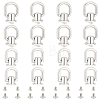 16 Sets 2 Style Alloy D Ring Head Screwback Button DIY-FG0003-81-1