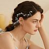 2Pcs 2 Style Bridal Pearl Rhinestone HairBand OHAR-CA0001-07-6