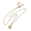 304 Stainless Steel Flower Pendant Cable Chain Necklaces for Men Women NJEW-K308-05E-G-4