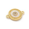 Brass Micro Pave Clear Cubic Zirconia Connector Charms KK-M303-04G-05-2