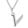 SHEGRACE Rhodium Plated 925 Sterling Silver Initial Pendant Necklaces JN918A-1