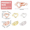 CHGCRAFT 6Pcs 3 Colors Brass Pave Clear Cubic Zirconia Fold Over Clasps KK-CA0002-68-2