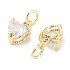 Brass Micro Pave Cubic Zirconia Charms KK-C051-05G-03-2