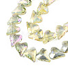Electroplate Transparent Glass Beads Strands EGLA-N002-44-02-3