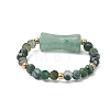 Natural Moss Agate Beaded Rings RJEW-TA00189-4
