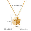 Ocean Theme Natural Shell & 304 Stainless Steel Pendant Dapped Chain Necklaces for Women FS-WG58500-10-1