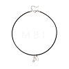 Horse Alloy Pendant Necklaces with Black Cowhide Leather Cord for Women NJEW-JN05873-4