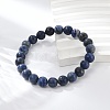 Natural Sodalite Round Beaded Stretch Bracelets BJEW-F203-05-5