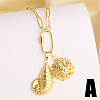 Summer Beach Brass Pendant Necklaces WGEACD0-01-1