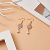 Crystal Rhinestone Sun with Natural Howlite Dangle Earrings EJEW-JE05144-2