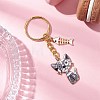 Alloy Enamel Cat Keychain KEYC-JKC01182-04-2