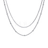 Non-Tarnish 304 Stainless Steel Double-Layer Necklace LS-NJEW-Q321-01P-1