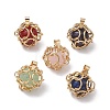 Stainless Steel Braided Pacrame Pouch Gemstone Pendants PALLOY-JF02735-01-1