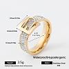 304 Stainless Steel Rhinestone Finger Rings for Couple FG1274-16-1