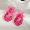 Rattan & Gauze Stud Earrings WG2B7E1-03-1