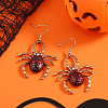 Halloween Spider Alloy Acrylic Dangle Earrings HA3118-2