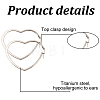 4 Pairs 4 Colors Titanium Steel Heart Hoop Earrings for Women EJEW-AN0002-87-3