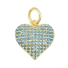 Brass Micro Pave Sky Blue Cubic Zirconia Pendants CU-CBA4A93-02F-G-1