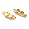 304 Stainless Steel Couple Heart Links Connector Charms STAS-D211-14C-G-2