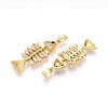 Brass Micro Pave Cubic Zirconia Pendants KK-N257-07G-2