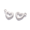 304 Stainless Steel Open Heart Charms X-STAS-L234-087P-2