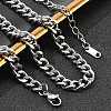 304 Stainless Steel Cuban Link Chain Necklaces for Women Men NJEW-G161-02P-1