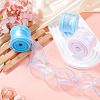 3Rolls 3 Styles Fishtail Yarn/Polyester Iridescent Ribbon for Bowknot Making OCOR-TA0004-19-4