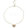 Butterfly Light Gold Brass Micro Pave Cubic Zirconia Pendant Necklaces NJEW-E105-04KCG-2