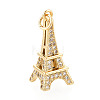 Brass Micro Pave Cubic Zirconia Pendants X-KK-N268-04G-1