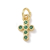 Brass Micro Pave Cubic Zirconia Charms KK-L268-015G-B08-1