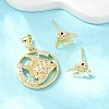 Brass Micro Pave Cubic Zirconia Pendant & Stud Earrings Sets for Women SJEW-F227-01G-G-1