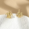 Brass Stud Earrings EJEW-R016-26G-04-2