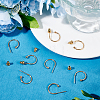 30Pcs Brass C-shape Stud Earrings KK-BBC0009-41-4