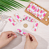 12Pcs Donut Printed Polyester Necklace Anti-Winding Display Cards CDIS-OC0001-14C-3