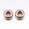 Real Rose Gold Plated Flat Round 925 Sterling Silver Spacer Beads STER-M103-02-5mm-RG-2