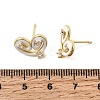 Heart Brass Micro Pave Cubic Zirconia Stud Earring EJEW-H180-15G-7