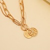 Alloy Star Compass Pendant 2-Strand Chain Necklaces with OT Clasps for Women WGF2DEA-01-4