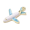 Alloy with Sky Blue Enamel Pendants AL-CBA25EB-01-2