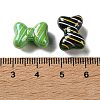 Electroplate Printed Opaque Acrylic Beads OACR-P038-02A-M-3