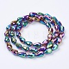 Electroplate Glass Beads Strands X-EGLA-D017-15x10mm-4-2
