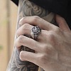 Retro War Horse Pattern Alloy Cuff Rings for Men FS-WGC2812-01-2