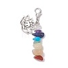 Chakra Natural & Synthetic Mixed Gemstone Pendant Decorations HJEW-JM02101-4