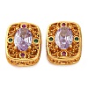 Brass Micro Pave Cubic Zirconia Beads KK-K378-38G-1