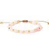 Natural Rose Quartz Braided Bead Bracelets PW-WGF95B2-01-1