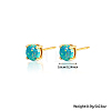 Fashionable S925 Sterling Silver Inlaid Opal Stud Earrings NO4806-1-2