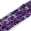 Natural Purple Fluorite Beads Strands G-P553-E02-03-2