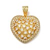 Brass Micro Pave Cubic Zirconia Pendants KK-C090-45G-02-1