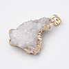 Natural Druzy Agate Pendants G-Q494-76F-4