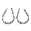 304 Stainless Steel Teardrop Hoop Earrings EJEW-B023-04P-1